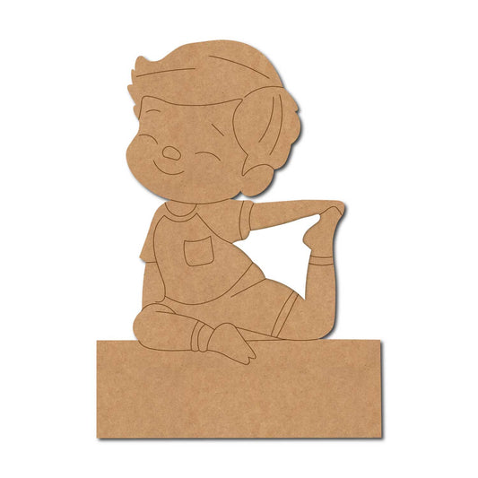 Yoga Boy Nameplate Pre Marked MDF Design 3
