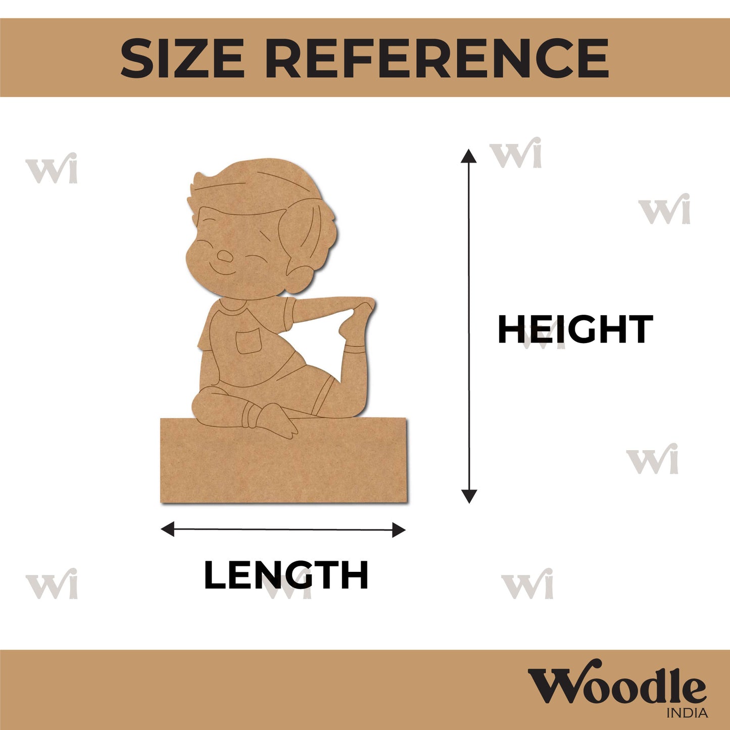 Yoga Boy Nameplate Pre Marked MDF Design 3