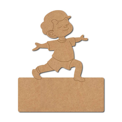 Yoga Boy Nameplate Pre Marked MDF Design 4