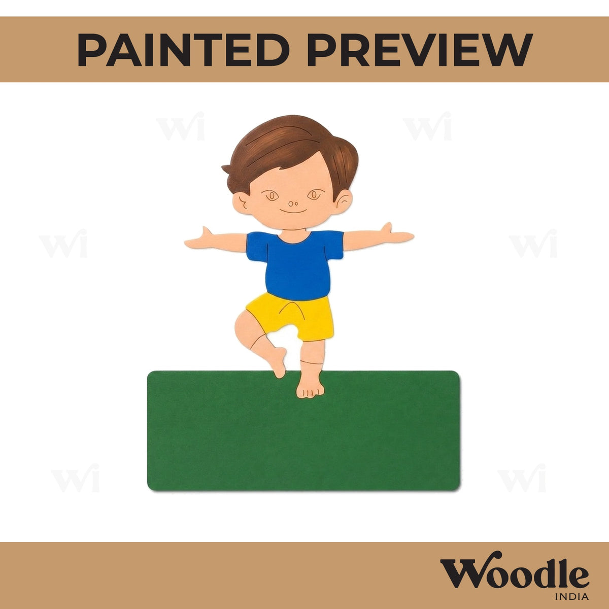 Yoga Boy Nameplate Pre Marked MDF Design 5