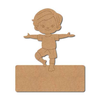 Yoga Boy Nameplate Pre Marked MDF Design 5