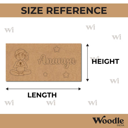 Yoga Girl Kids Nameplate MDF Design 1