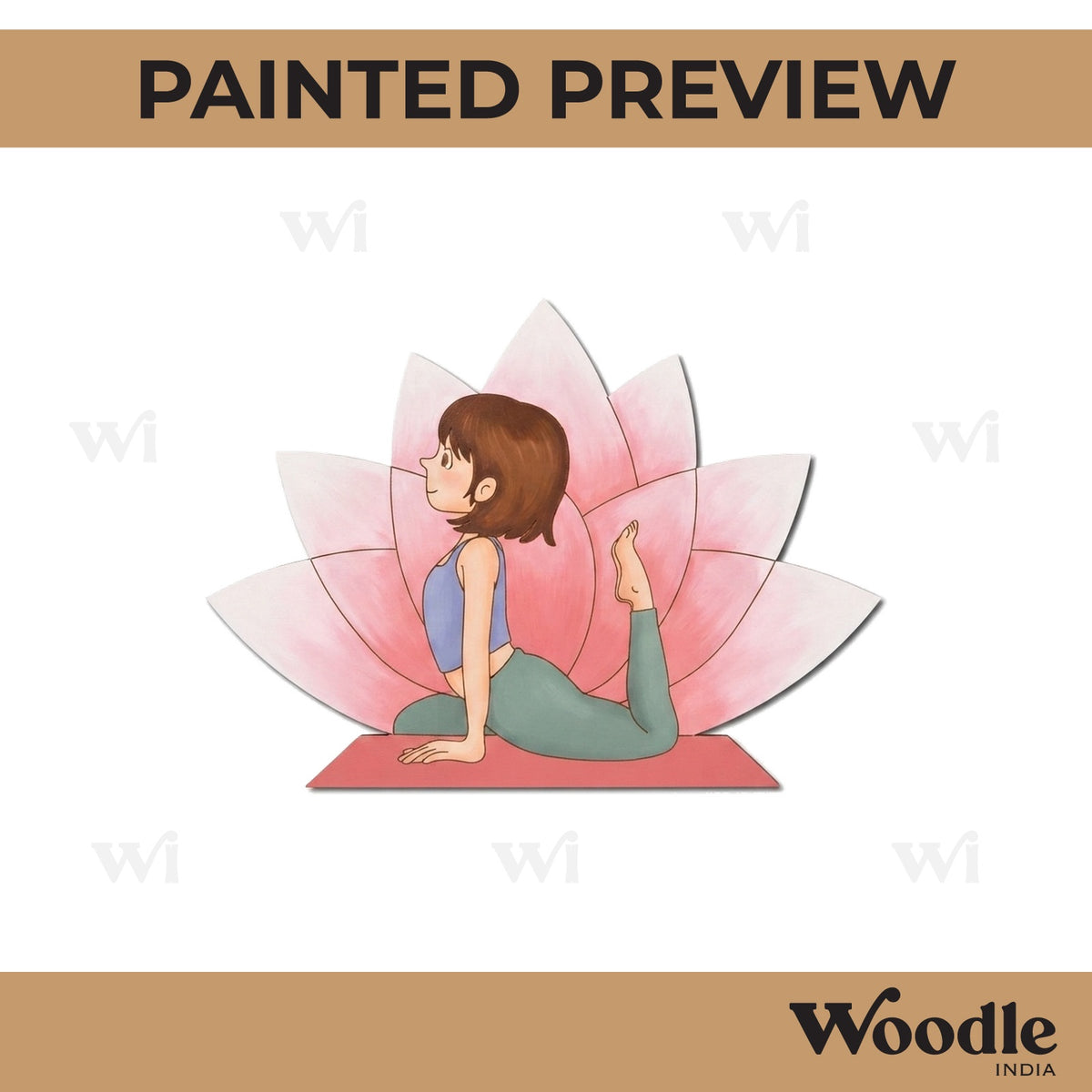 Yoga Girl Lotus Pre Marked MDF Design 2