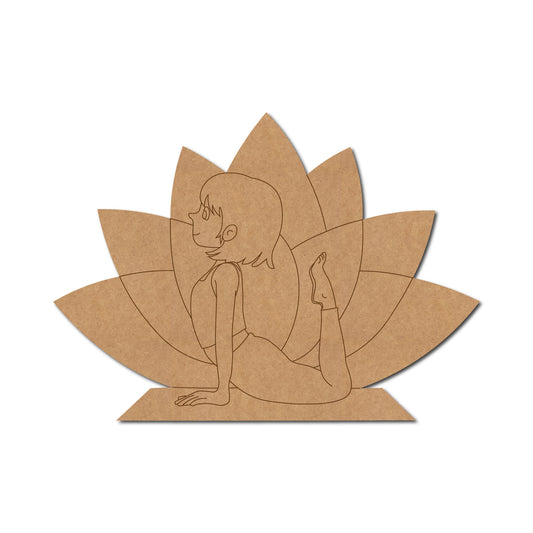 Yoga Girl Lotus Pre Marked MDF Design 2