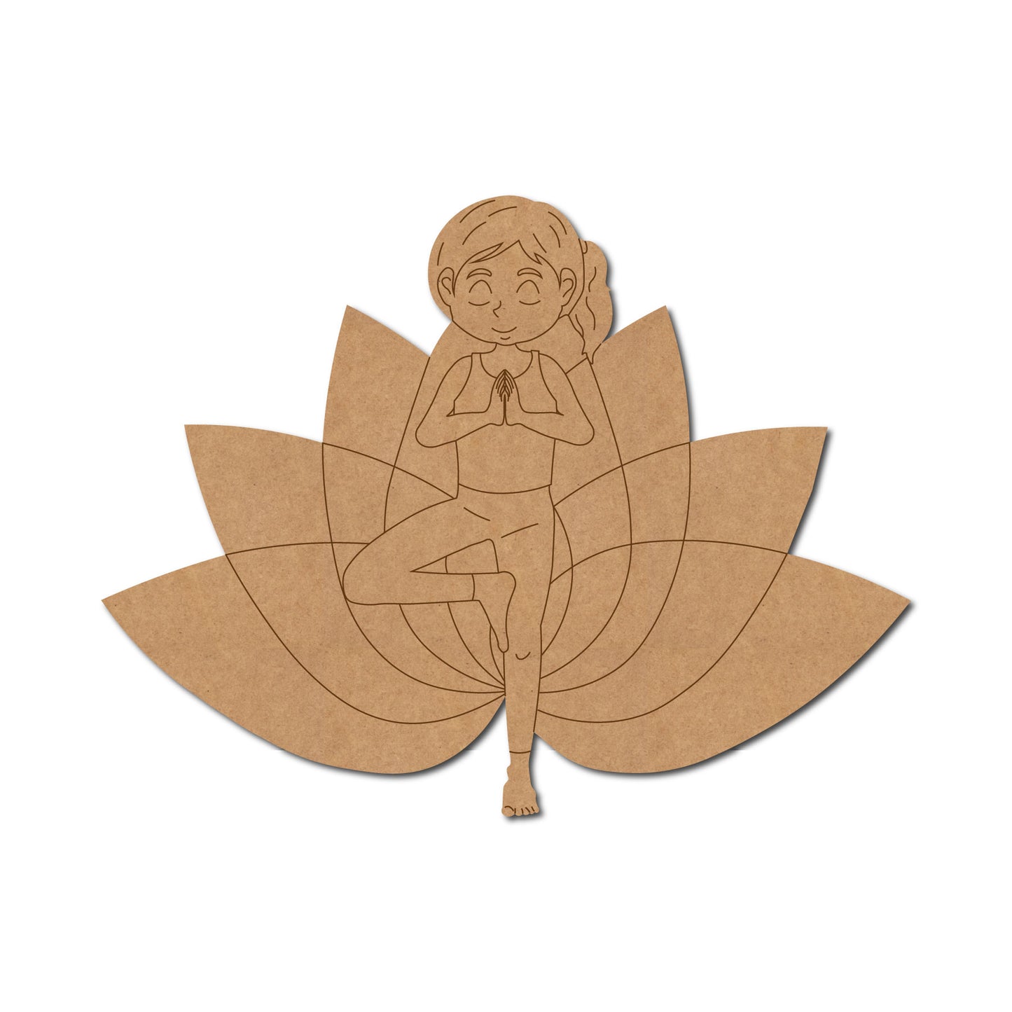 Yoga Girl Lotus Pre Marked MDF Design 3