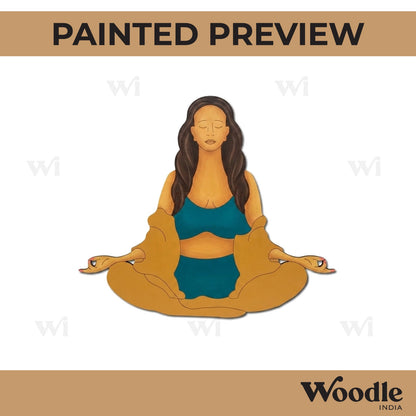 Yoga Girl Meditating Pre Marked MDF Design 2