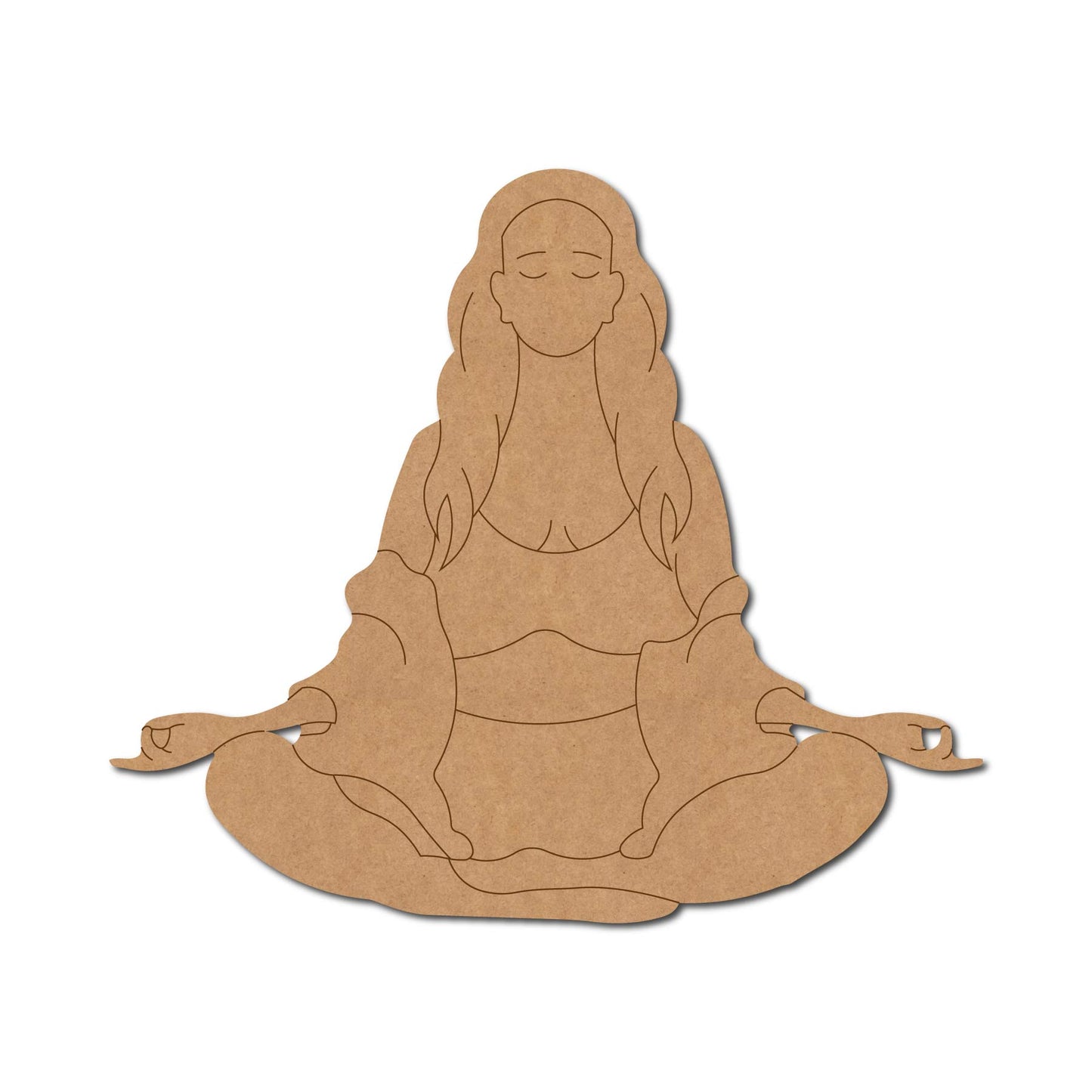 Yoga Girl Meditating Pre Marked MDF Design 2