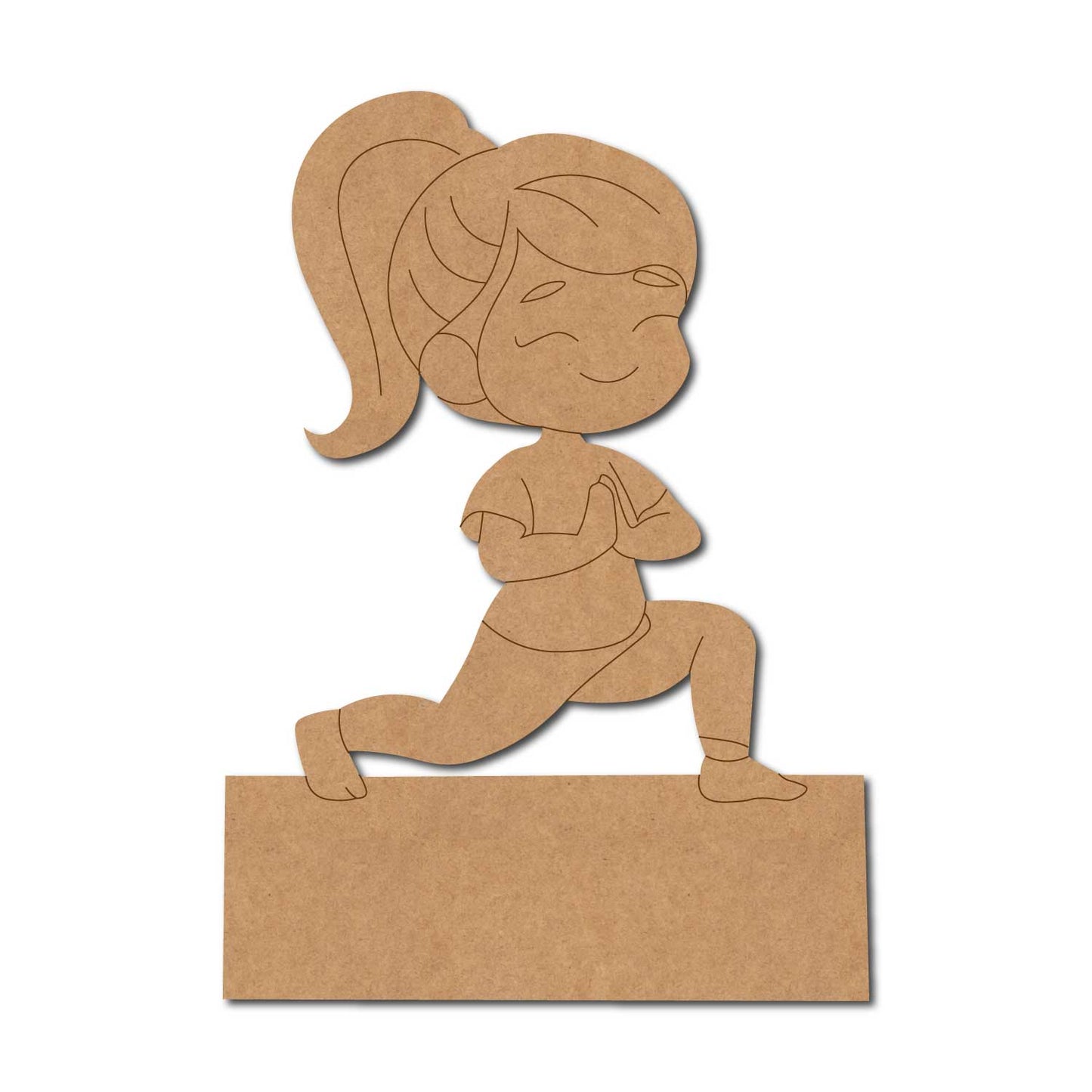 Yoga Girl Nameplate Pre Marked MDF Design 1