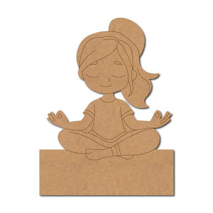 Yoga Girl Nameplate Pre Marked MDF Design 2