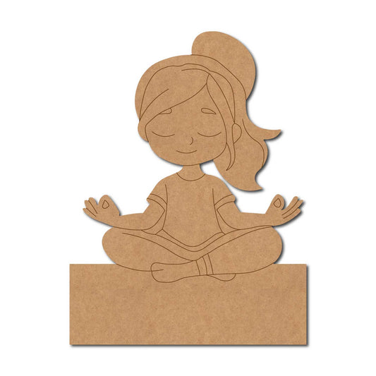 Yoga Girl Nameplate Pre Marked MDF Design 2