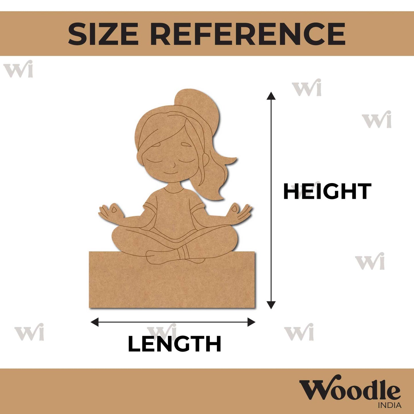Yoga Girl Nameplate Pre Marked MDF Design 2