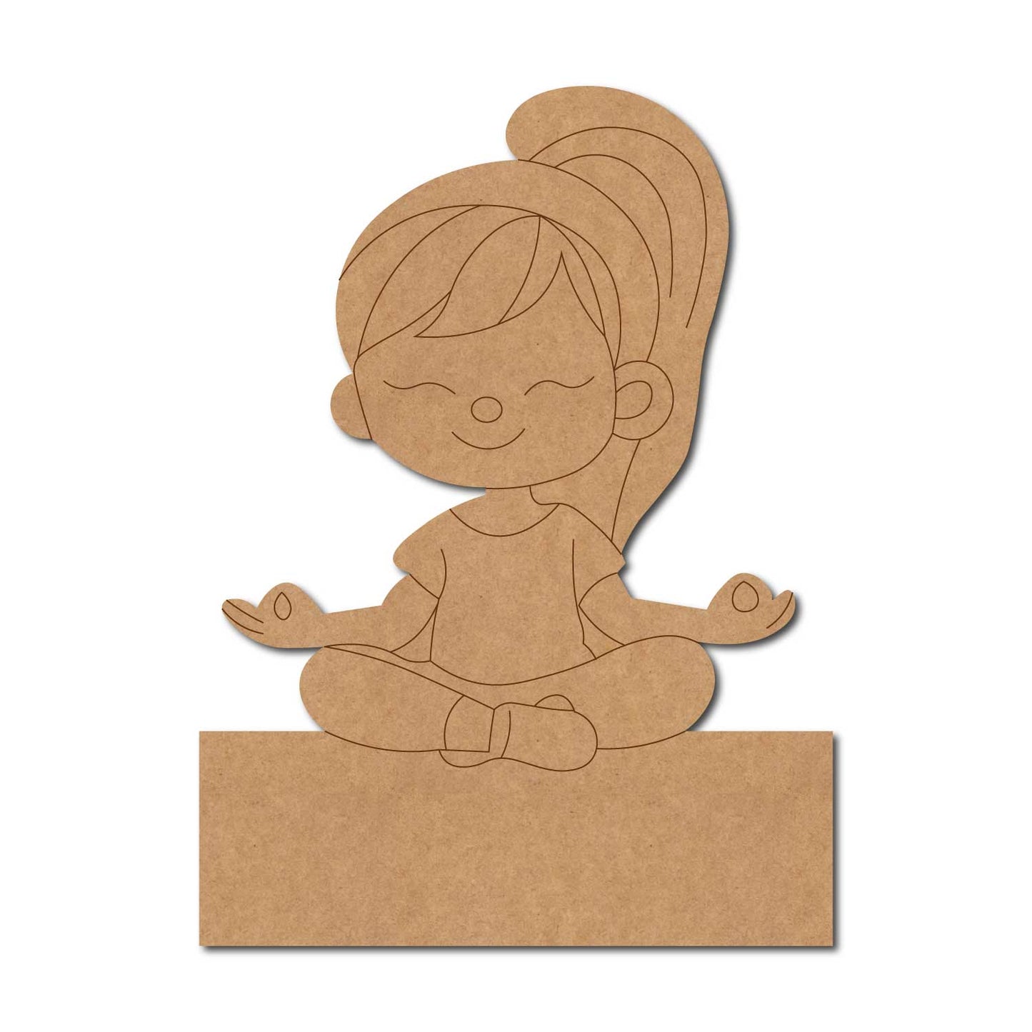 Yoga Girl Nameplate Pre Marked MDF Design 3