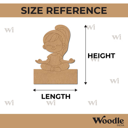 Yoga Girl Nameplate Pre Marked MDF Design 3