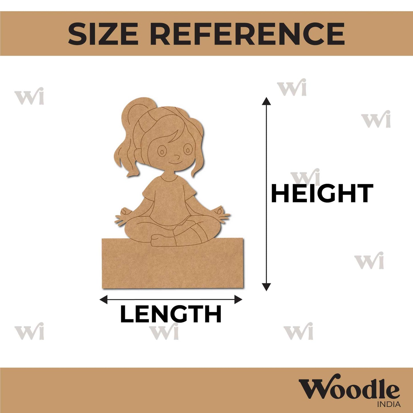 Yoga Girl Nameplate Pre Marked MDF Design 4