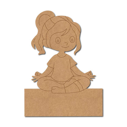 Yoga Girl Nameplate Pre Marked MDF Design 4