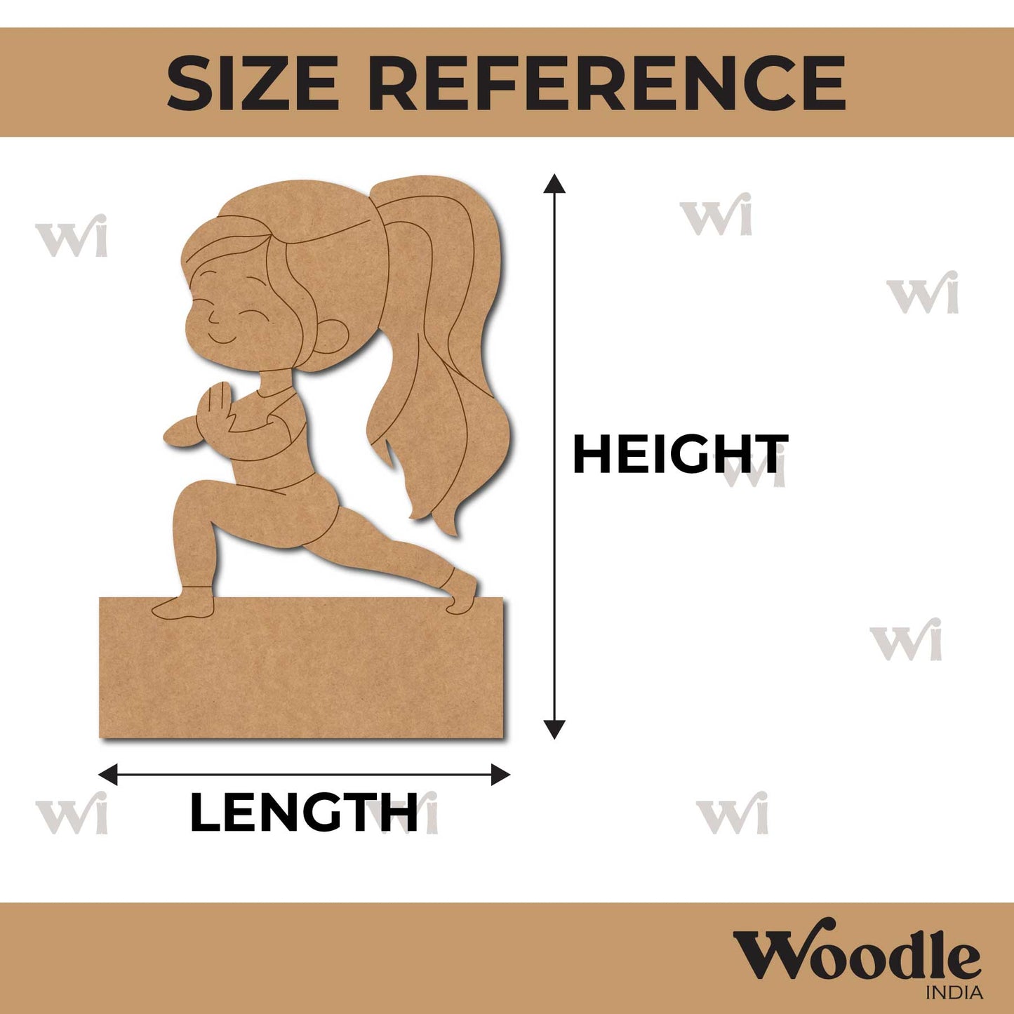 Yoga Girl Nameplate Pre Marked MDF Design 5