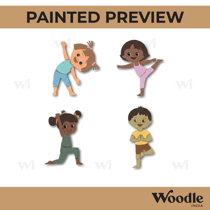 Yoga Girl Set Pre Marked MDF Design 1