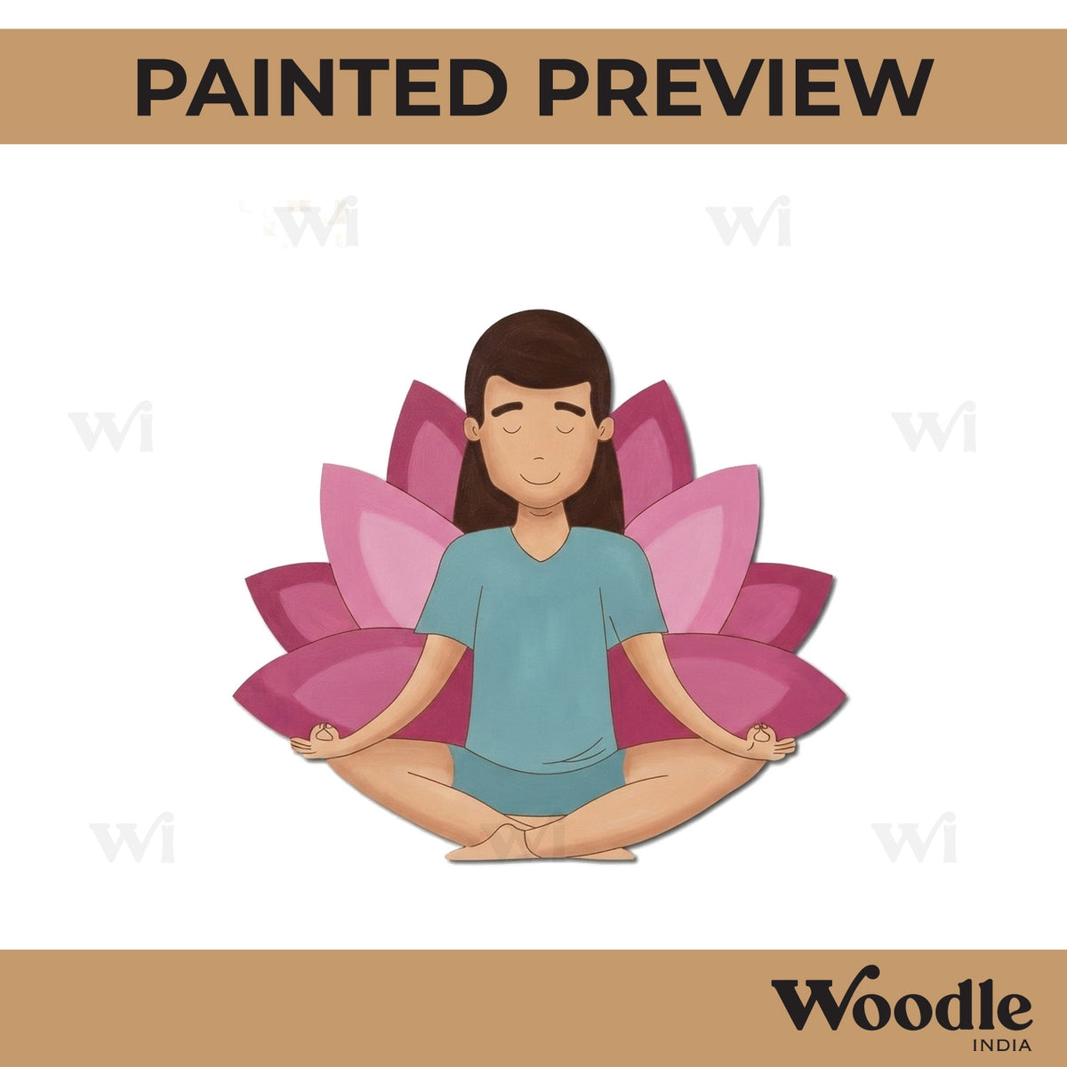 Yoga Man Lotus Pre Marked MDF Design 1