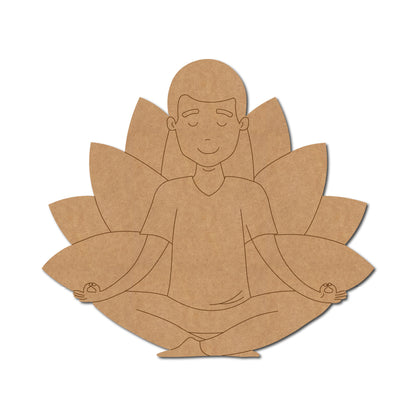 Yoga Man Lotus Pre Marked MDF Design 1
