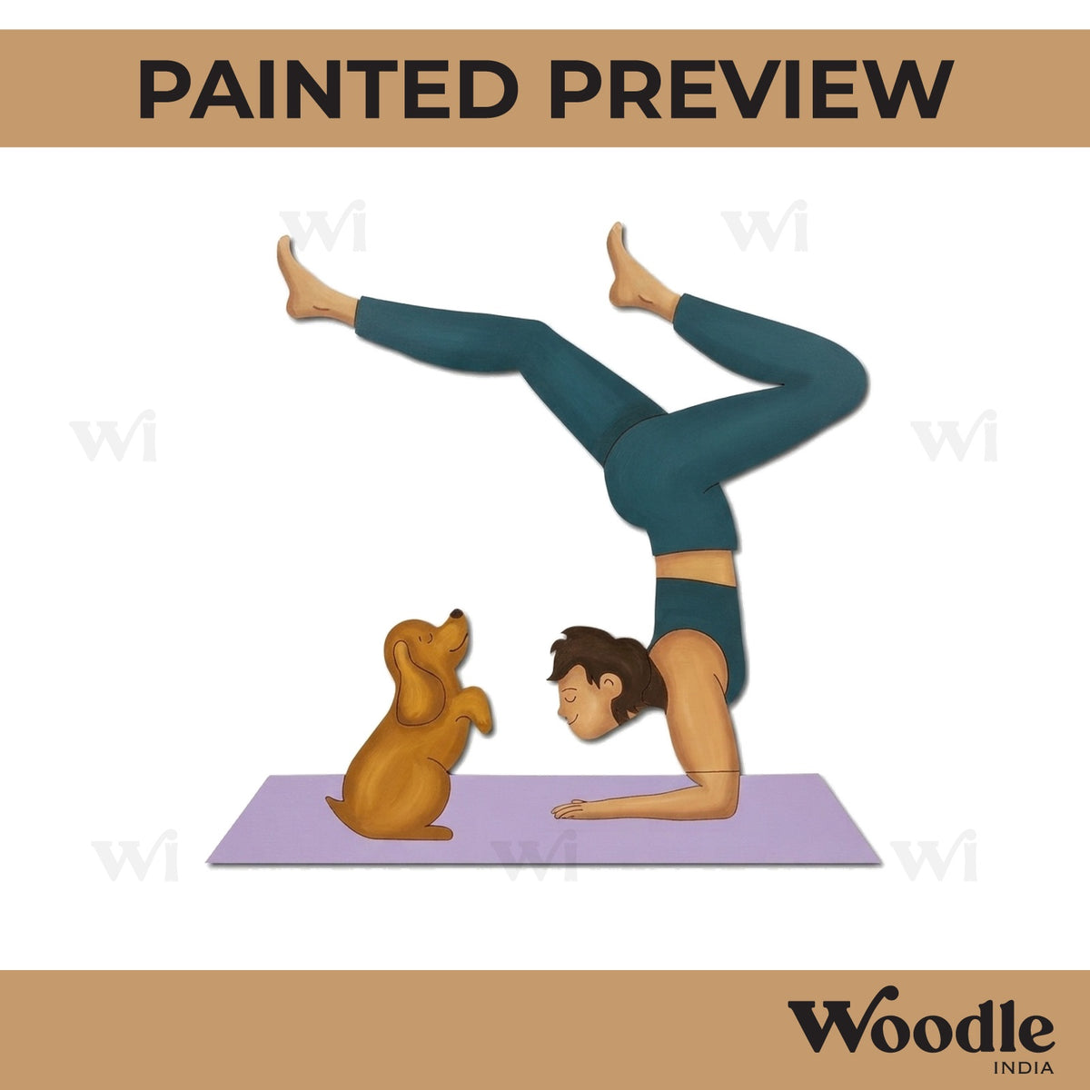 Yoga Man With Dog Pre Marked MDF Design 1