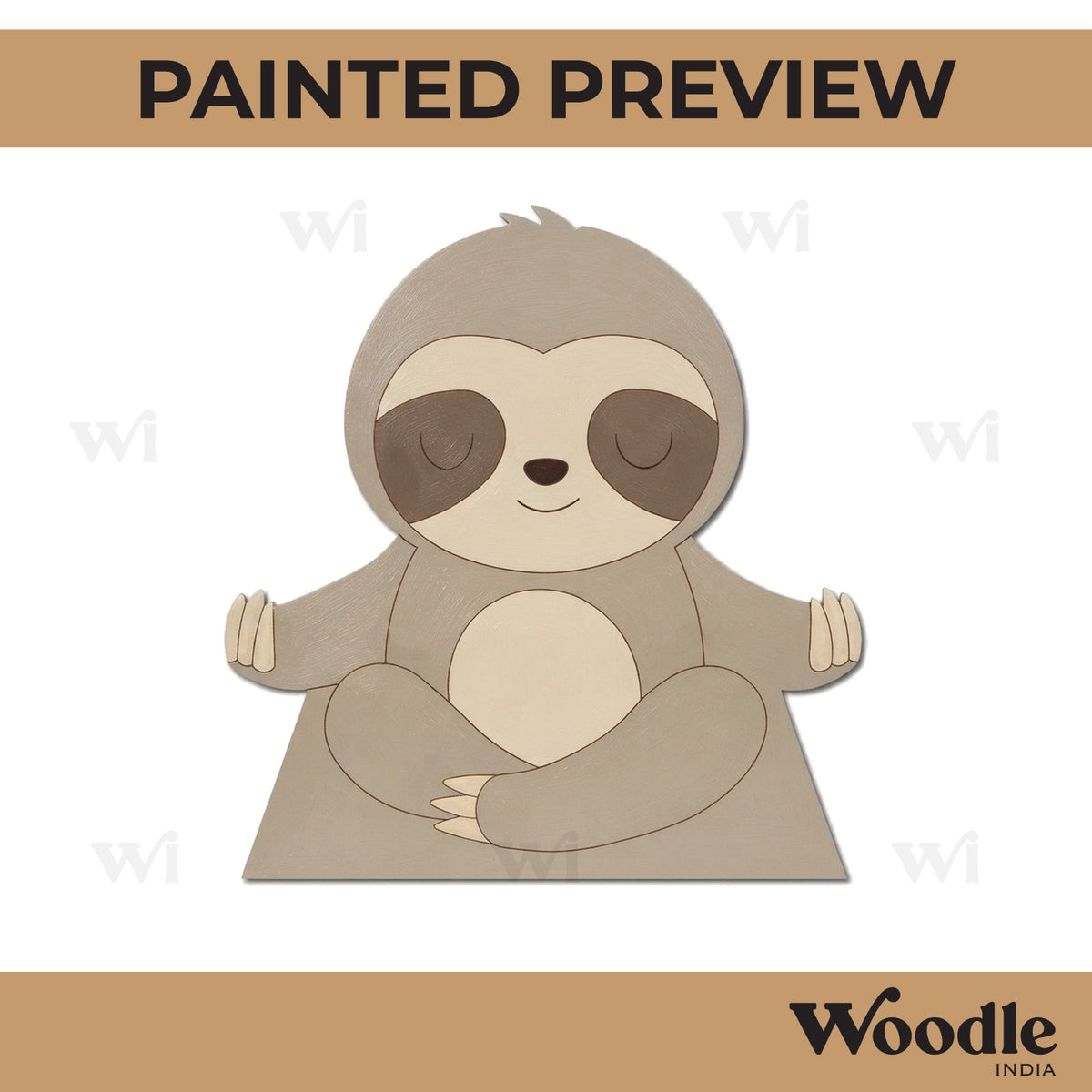Yoga Sloth Pre Marked MDF Design 1
