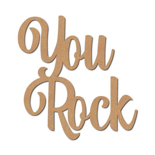 You Rock Text Cutout MDF Design 1