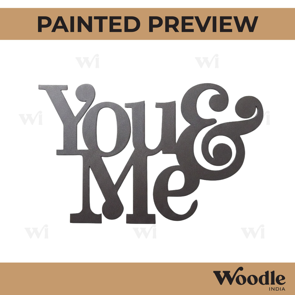 You & Me Text Cutout MDF Design 2