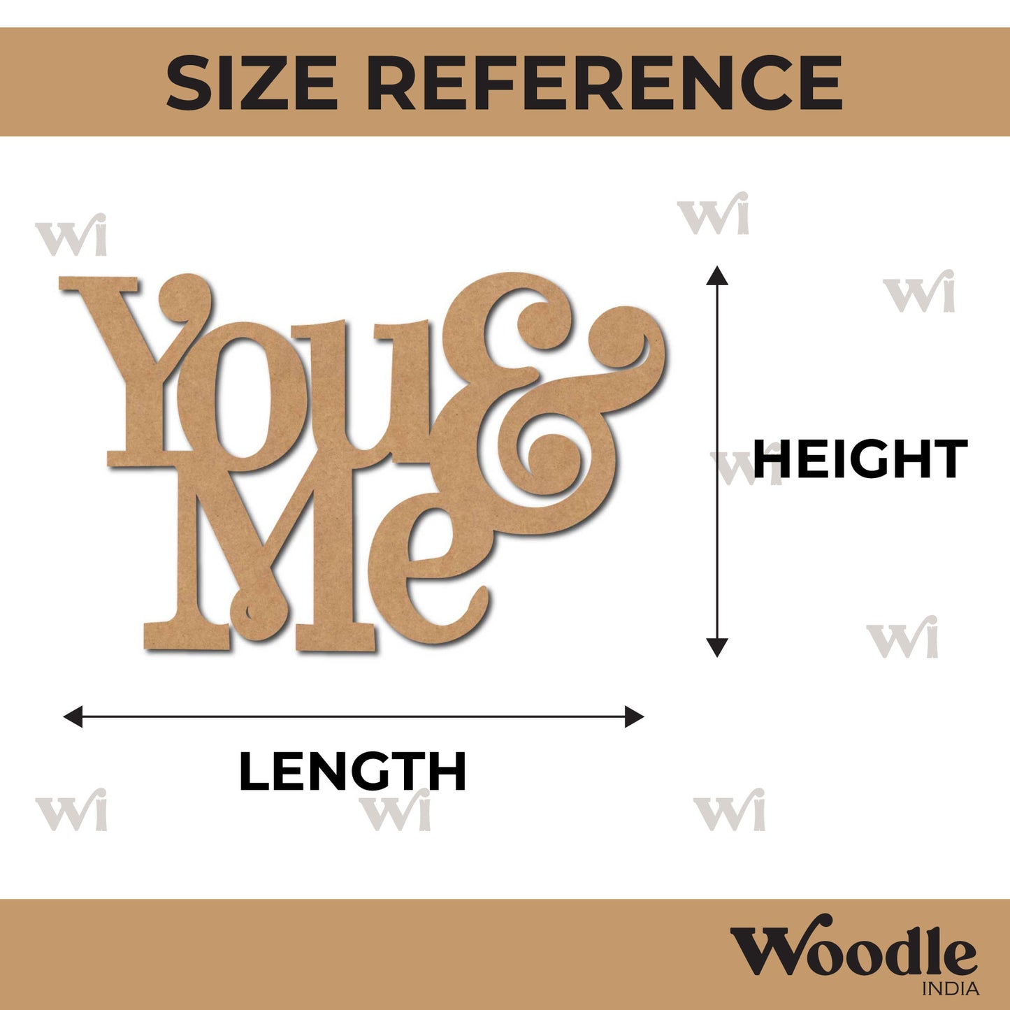 You & Me Text Cutout MDF Design 2