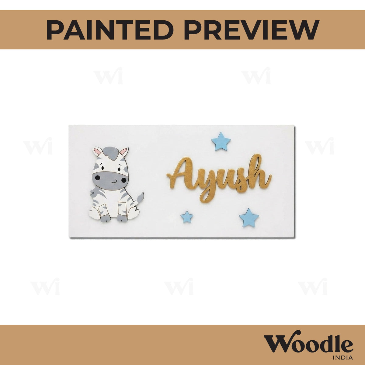 Zebra Kids Nameplate MDF Design 1