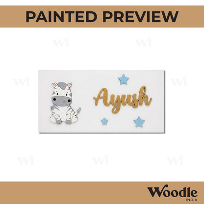 Zebra Kids Nameplate MDF Design 1