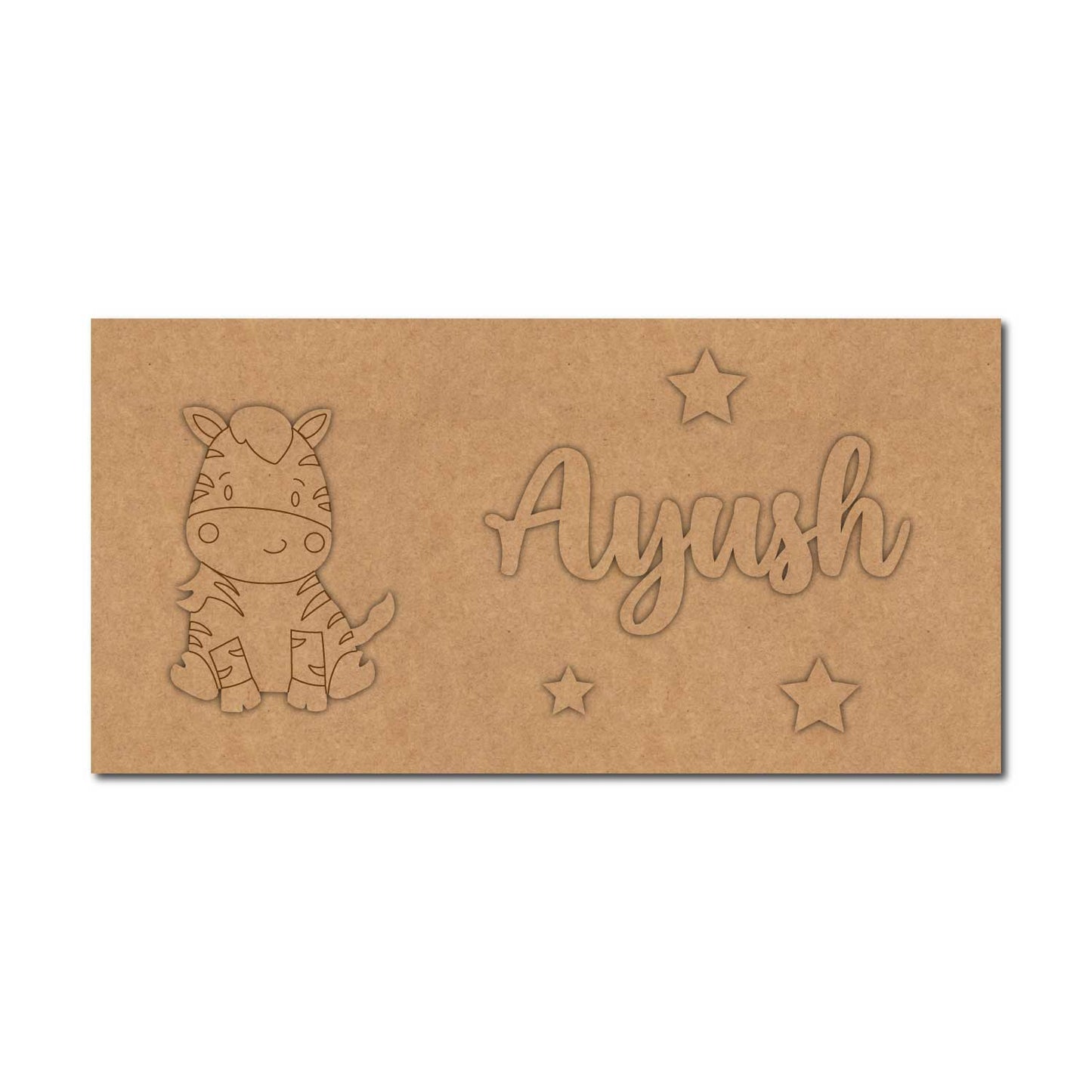 Zebra Kids Nameplate MDF Design 1