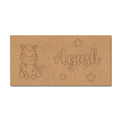 Zebra Kids Nameplate MDF Design 1