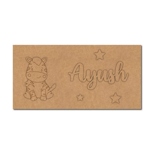 Zebra Kids Nameplate MDF Design 1