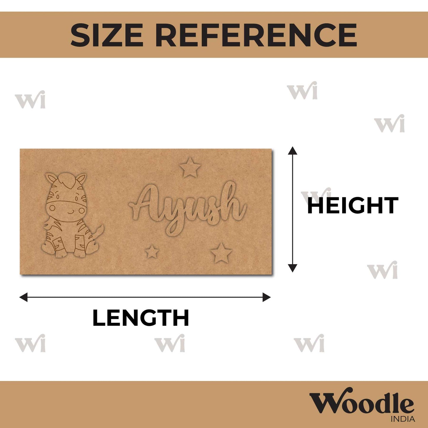 Zebra Kids Nameplate MDF Design 1