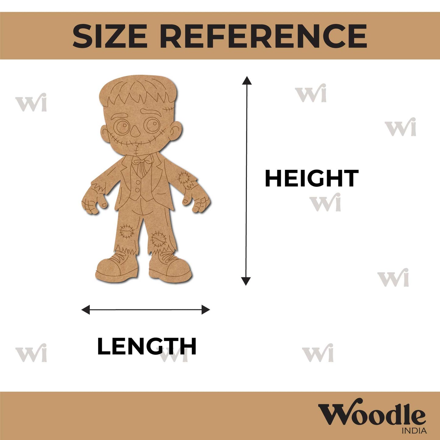 Zombie Halloween Cartoon Pre Marked MDF Design 1