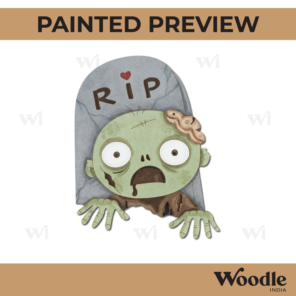 Zombie In Grave Pre Marked MDF Design 1