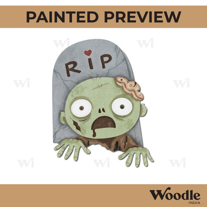 Zombie In Grave Pre Marked MDF Design 1