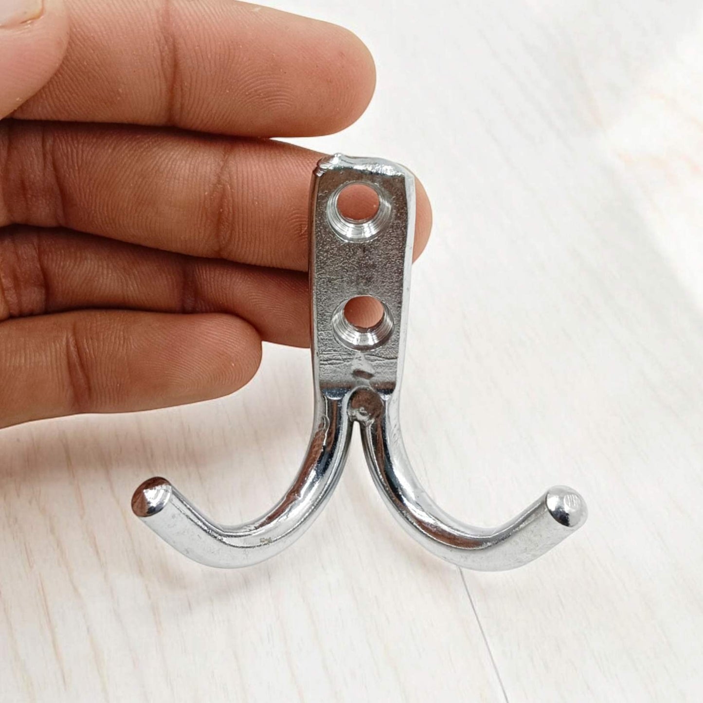 J Type Two Hook Stainless Steel Silver