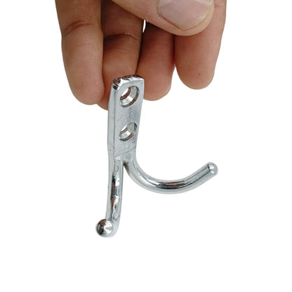 J Type Two Hook Stainless Steel Silver