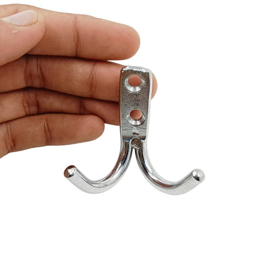 J Type Two Hook Stainless Steel Silver