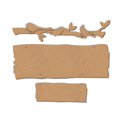 Birds On Branch Nameplate MDF Design 2